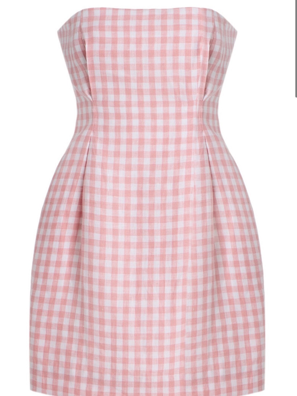 Posse Strapless Pink Gingham Mini Dress